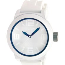 Kenneth Cole Mens Reaction Analog Stainless Watch - White Rubber Strap - White Dial - RK1243