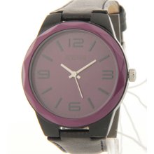 Kenneth Cole Reaction Women's Large Purple Poly / Leather Watch RK2223