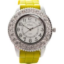 Kim RogersÂ® Lime Women's Round Analog Dial Lime Silicone Rubber Strap Watch