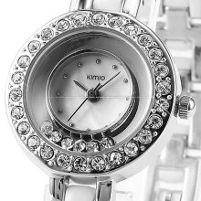 Kimio Elegant Crystal Women Lady White Bracelet Bangle Wrist Watch Dailyetrade