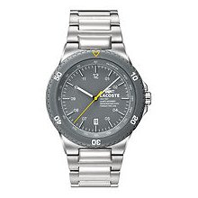 Lacoste Mens Stainless Steel Gray Dial Accent Calendar Watch 2010553