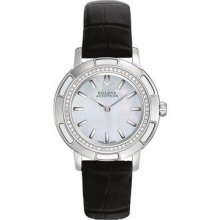 Ladies' Bulova Accutron Pemberton Diamond Stainless Steel Leather Strap Watch