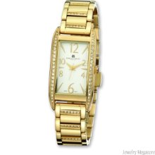 Ladies Charles Hubert Gold-pltd Crystal White Dial 24x40mm Watch