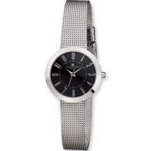 Ladies Charles Hubert Stainless Steel Black Dial Milanese Band Watch