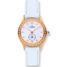 Ladies Charmex Rose Gld-pltd Mother Pearl Swiss 28mm Watch