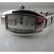 Ladies Quartz Watch Silver Dial W/ Italian Charm Bracelet Pc21 Movement Lpc5