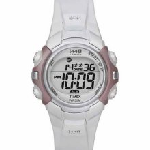 Ladies Timex Indiglo 1440 Sports Digital Alarm Timer White Rubber Watch T5g881
