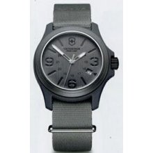 Large Gray Original Nylon Fiber Case & Aluminum Bezel Watch W/ Nato Strap