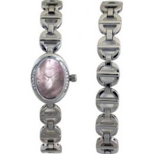 LB00016-BR-07 Rotary Ladies Pink Mop Dial Bracelet Watch