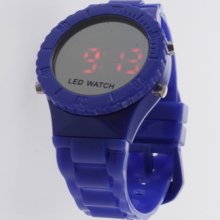 Led Digital Sport Wrist Watch Silicone Rubber Belt Round Dial Women Lady Unisex