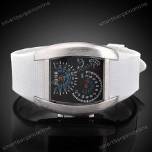 Led Flash Sport Day Date Digital Aviator Silicone Rubber Band Wrist Watch Gift
