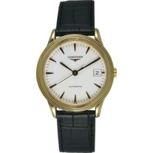 Longines Flagship Automatic 18kt Gold Mens Strap Watch Calendar L ...