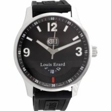 Louis Erard Men's 44.5mm 1931 Automatic Dual Time Black Dial Watch