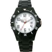 Ltd Watch - Ltd 030107 - Limited Edition Watch With Black Plastic Strap, Case And Bezel With White Dial