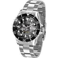 Ltd Watch Unisex Limited Edition Steel Camo Diver Collection Watch Ltd 210129 With A Grey Camo Dial And Silver Rotating Divers Bezel