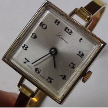 Lucerne Ladies Swiss Made Gold Bangle Bracelet Watch