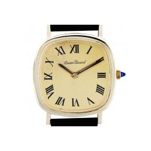 Lucien Piccard 14K Yellow Gold Roman Dial Mens Watch