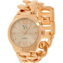 Luxe Rachel Zoe Classic Domed Curb Link Watch - Rosetone - One Size