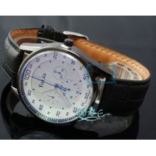 Luxury Mens Stylish Casual Analog Quartz With Faux Leather Strap Wrist Watch