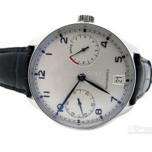 Luxury Portuguese Seven 7 Day Power Reserve 5001-07 White Dial Leath