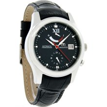 Magnus San Paulo Mens Automatic Black Leather Band Watch M108msb72