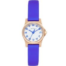 Marc By Marc Jacobs Mini Henry Blue Leather Strap Watch Blue