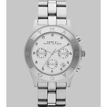Marc by Marc Jacobs Crystal Accented Stainless Steel Chronograph Watch - Silver