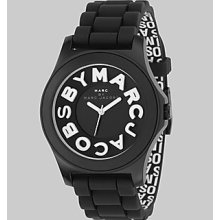 Marc by Marc Jacobs Sloane Logo Strap Watch - Black-White