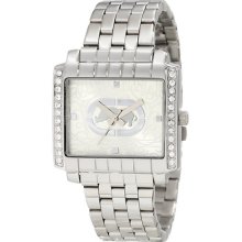 Marc Ecko Rhino Women's Square Watch E8m045 Silver Tone Dial Swarovski Crystals