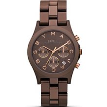 Marc Jacobs Henry Women Watch Mbm3120 Brown Espresso 39mm Chronograph Date
