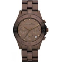 Marc Jacobs Stainless Brown Brown Dial Chrono / Calendar Fashion Watch Mbm 3121