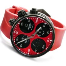 Meccaniche Veloci Men's Quattro Valvole Swiss Made Valjoux 7750 Automatic Chronograph Strap Watch RED