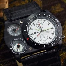 Men Military Army Outdoor Sport Quartz Analog Wrist Watch Compass Thermometer