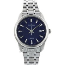 Men Seiko SGEG03 Casual Stainless Steel Case and Bracelet Blue Dial