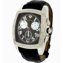 Mens Aqua Master Diamond Swiss Movement Large Square Case Chronograph Watch W53