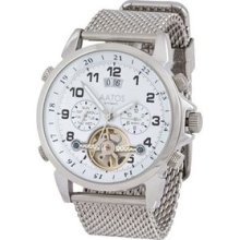 Mens Automatic Stainless Steel Band White Face Wrist Watch Thosssw