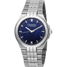 Mens Caravelle Watch by Bulova - Stainless Steel - Blue Dial 43A04