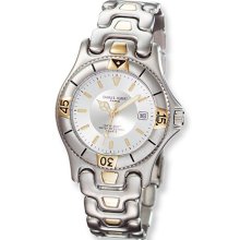 Mens Charles Hubert Two-tone Stainless Steel Silver-White Dial Watch No. 3603-W