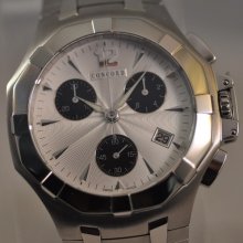 Mens Concord Saratoga Chronograph Silver Dial Steel Swiss Made Watch