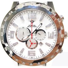 Mens Diamond Aqua Master W-138 White Round Cut H Color Watch 0.60ct