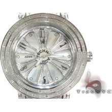 Mens Diamond Aqua Techno Speeding White Color Dial With Watch Round Cut 2.50ct