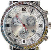 Mens Diamond Round Cut H Color Joe Rodeo Watch 3.50ct