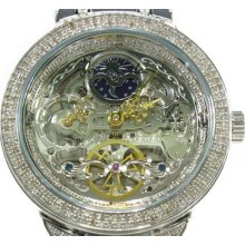 Mens Diamond Round Cut H Color Joe Rodeo Master Watch JJM80 2.20ct