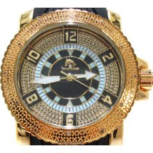 Mens Diamond Techno Master Watch TM-2120A Round Cut H Color 0.12ct