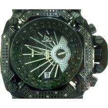 Mens Diamond Techno Master Watch Round Cut H Color TM-2134 0.25ct