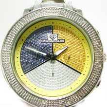 Mens Diamond Tri Color Super Techno I-5118 Round Cut H Watch 0.76ct