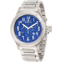 Mens Invicta 10551 Russian Diver Chronograph Blue Sunray Dial Swiss Made Watch