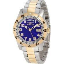 Mens Invicta 5253 Two Tone Stainless Steel Blue Dial Swiss Quartz Watch