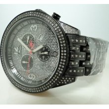 Mens Joe Rodeo/jojo Glory Black Metal Half Diamond Band Watch 5.5 Ct