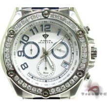 Mens Ladies Women Diamond Aqua Master Watch Round Cut H Color W-126 Blue 1.70ct